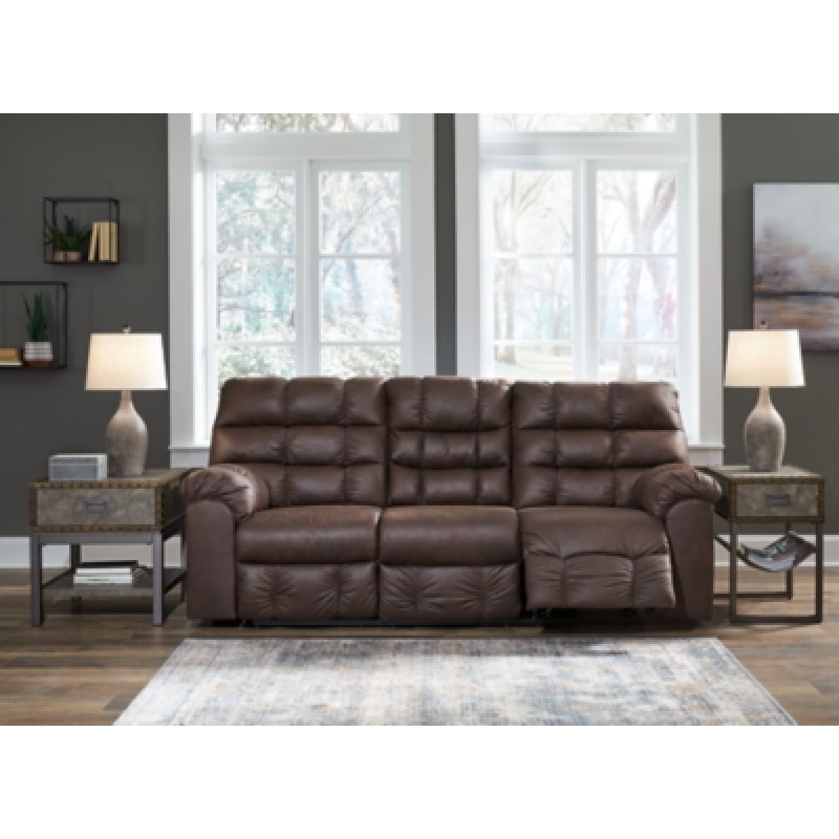 Derwin Reclining Sofa with Drop Down Table - Image 3