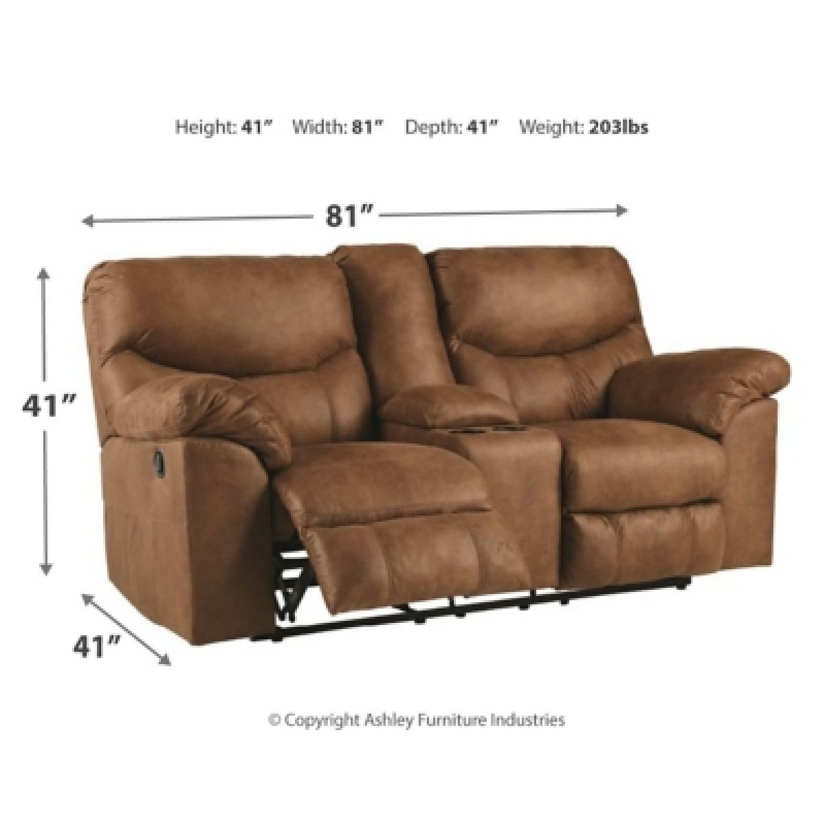 Boxberg Reclining Loveseat with Console - Image 5