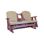 5′ Adirondack Glider in Weathered Wood and Black