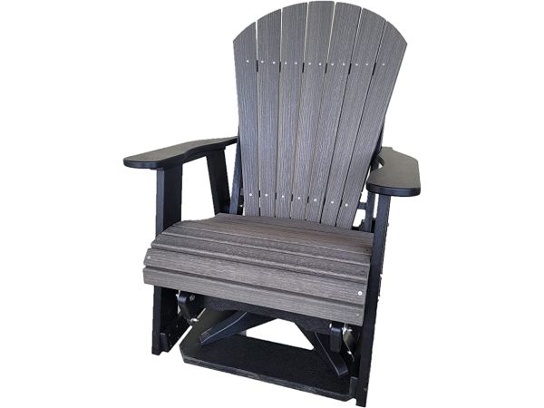 2′ Swivel Adirondack Glider Coastal Grey and Black Outdoor Chairs Kanyon Living 2′ Swivel Adirondack Glider Coastal Grey and Black Outdoor Chairs Kanyon Living
