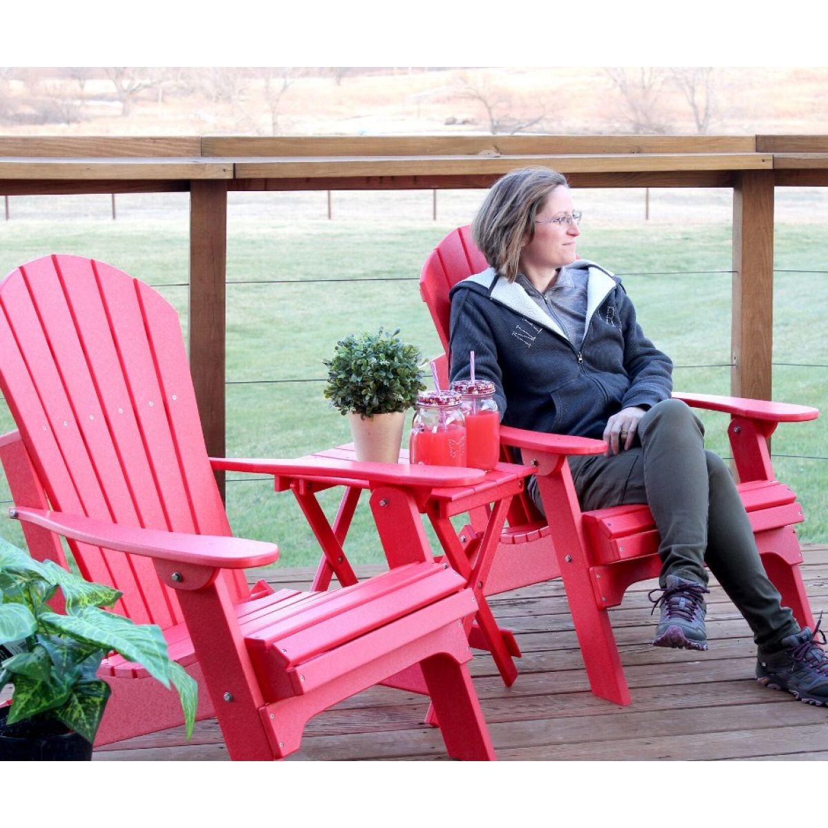 Basic Folding End Table in Weathered Wood and Dark Wood - Image 2