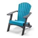 Folding Adirondack Chair in Aruba Blue and Grey
