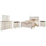 Willowton Queen Panel Bed, Dresser, Mirror and 2 Nightstands - Image 2