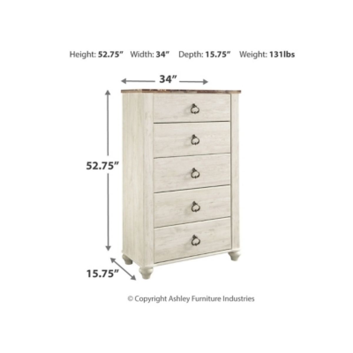 Willowton Chest of Drawers - Image 5