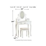 Kaslyn Vanity and Mirror with Stool - Image 5