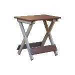 Basic Folding End Table in Weathered Wood and Dark Wood