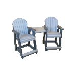 Counter Height Tete-A-Tete Slate Grey and Black