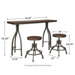 Odium Counter Height Dining Table and Bar Stools (Set of 3) - Image 5