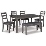 Bridson Dining Table and Chairs with Bench (Set of 6) - Image 2