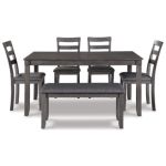 Bridson Dining Table and Chairs with Bench (Set of 6) - Image 4