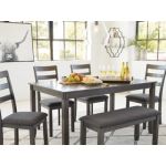 Bridson Dining Table and Chairs with Bench (Set of 6) - Image 8