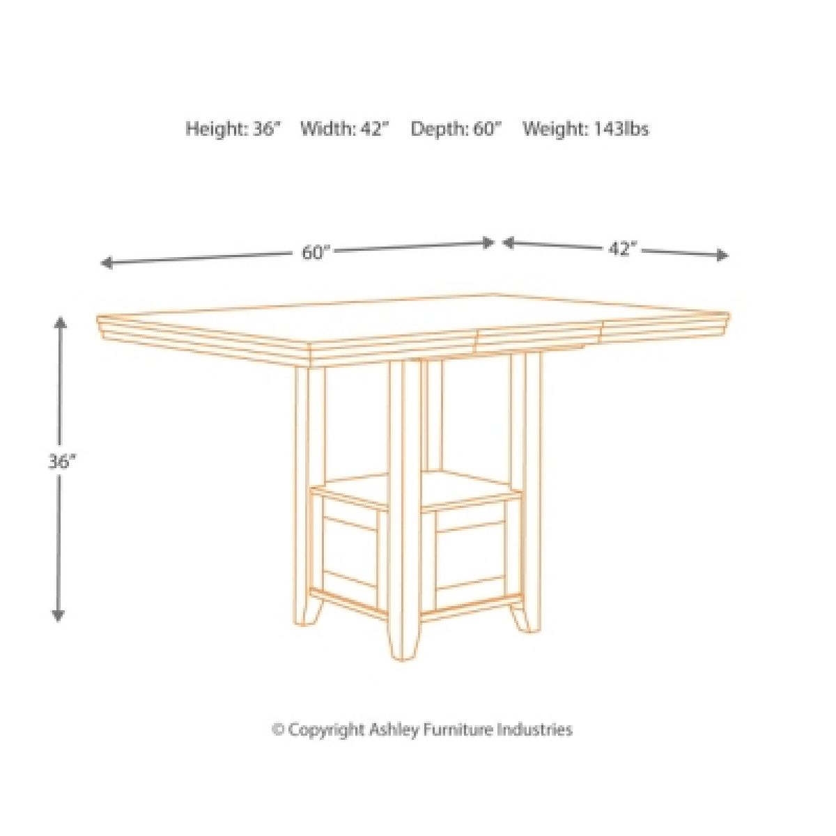 Ralene Counter Height Dining Extension Table - Image 11