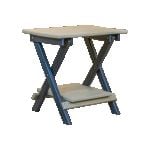 Deluxe Folding End Table with Shelf in Coastal Grey and Driftwood Grey