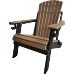 Folding Adirondack Chair in Mahogany and Black