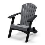 Folding Adirondack Chair in Grey and Black