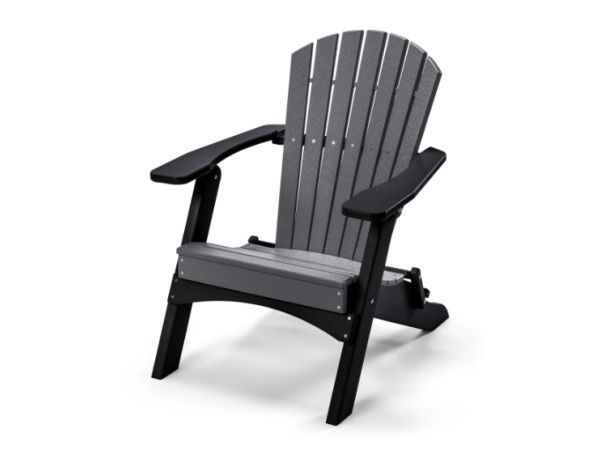 Folding Adirondack Chair in Grey and Black Outdoor Chairs Kanyon Living Folding Adirondack Chair in Grey and Black Outdoor Chairs Kanyon Living