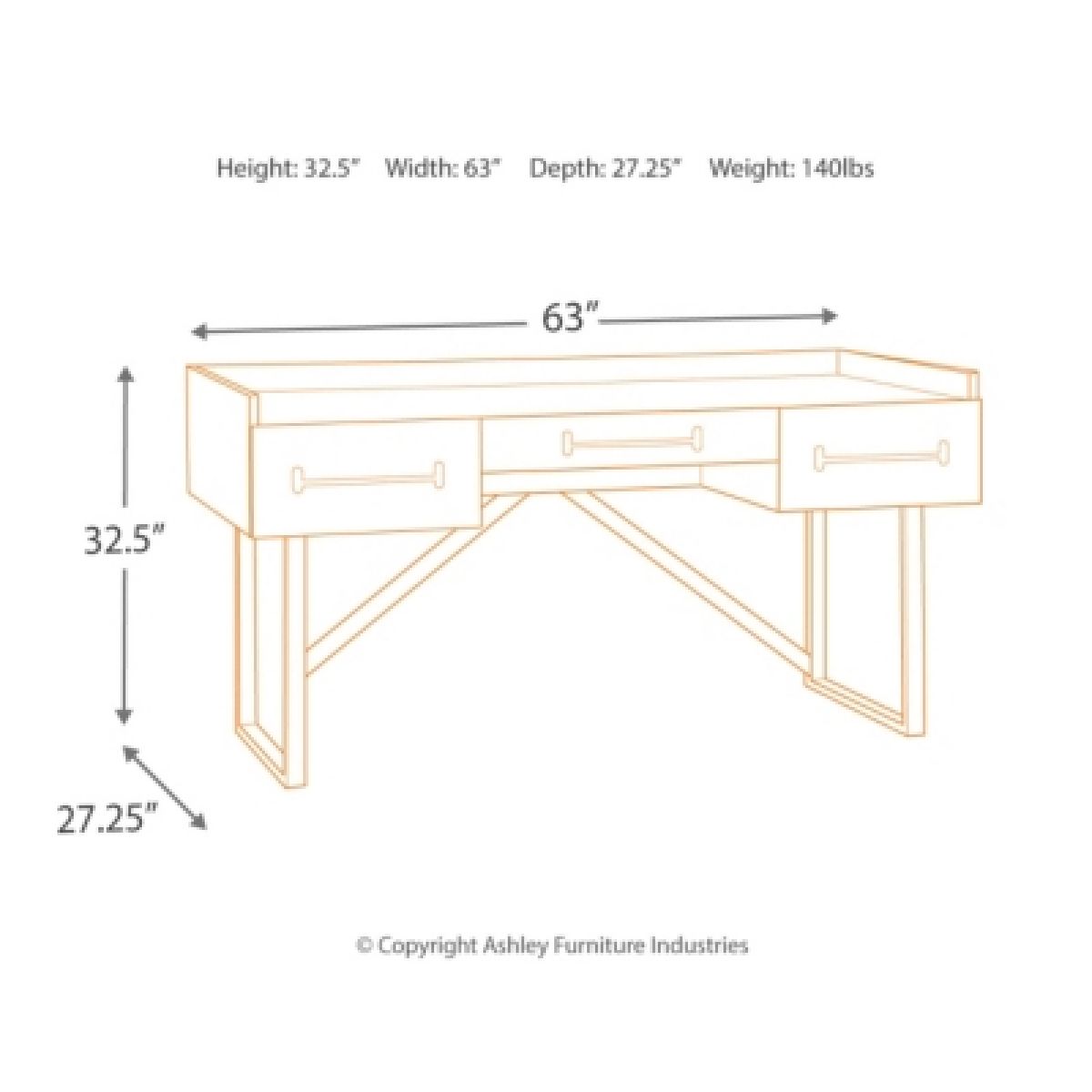 Starmore 63" Home Office Desk - Image 7
