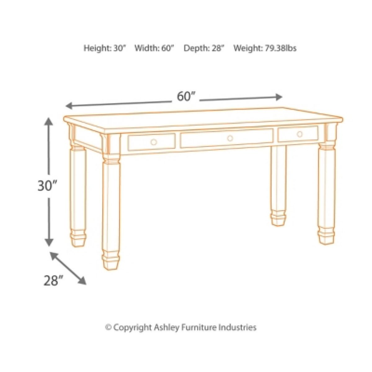 Bolanburg 60" Home Office Desk - Image 11