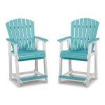 Eisely Outdoor Counter Height Bar Stool (Set of 2)