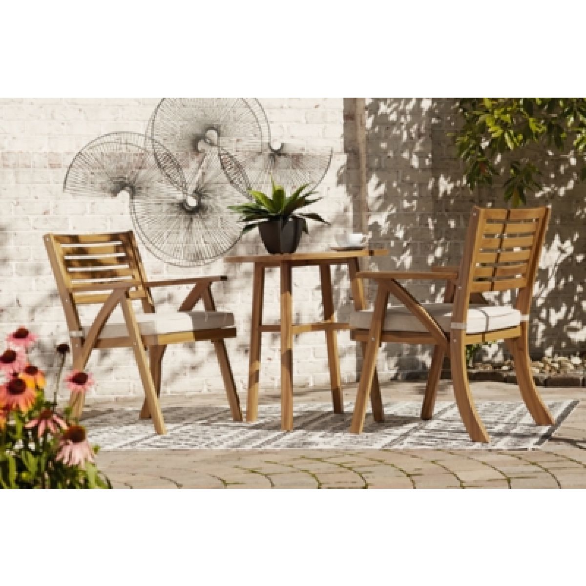 Vallerie Outdoor Chairs with Table Set (Set of 3) - Image 11