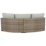 Calworth Outdoor Curved Loveseat with Cushion - Image 5