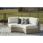 Calworth Outdoor Curved Loveseat with Cushion