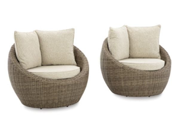 Danson Swivel Lounge with Cushion (Set of 2) Outdoor Chairs Ashley Furniture Danson Swivel Lounge with Cushion (Set of 2) Outdoor Chairs Ashley Furniture