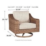 Beachcroft Outdoor Swivel Lounge with Cushion - Image 5