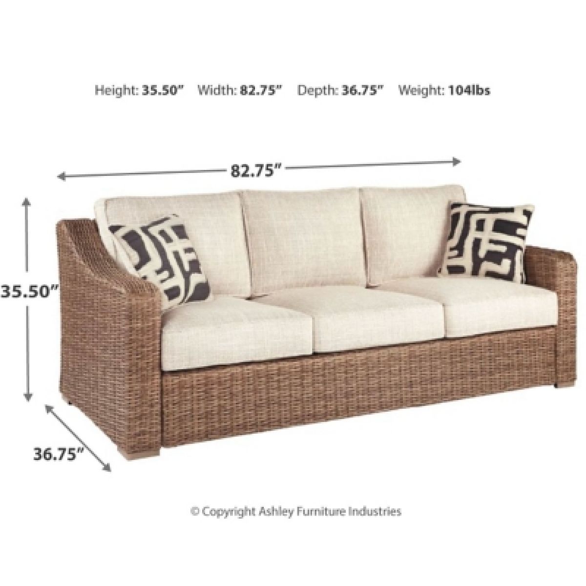 Beachcroft Outdoor Sofa with Cushion - Image 5