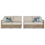 Silo Point Right-Arm Facing/Left-Arm Facing Outdoor Loveseat with Cushion (Set of 2) - Image 2