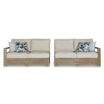 Silo Point Right-Arm Facing/Left-Arm Facing Outdoor Loveseat with Cushion (Set of 2)