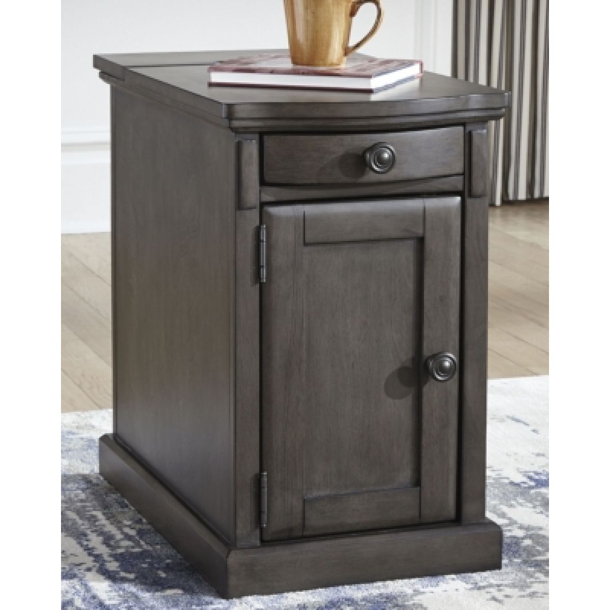 Laflorn Chairside End Table with USB Ports & Outlets - Image 3