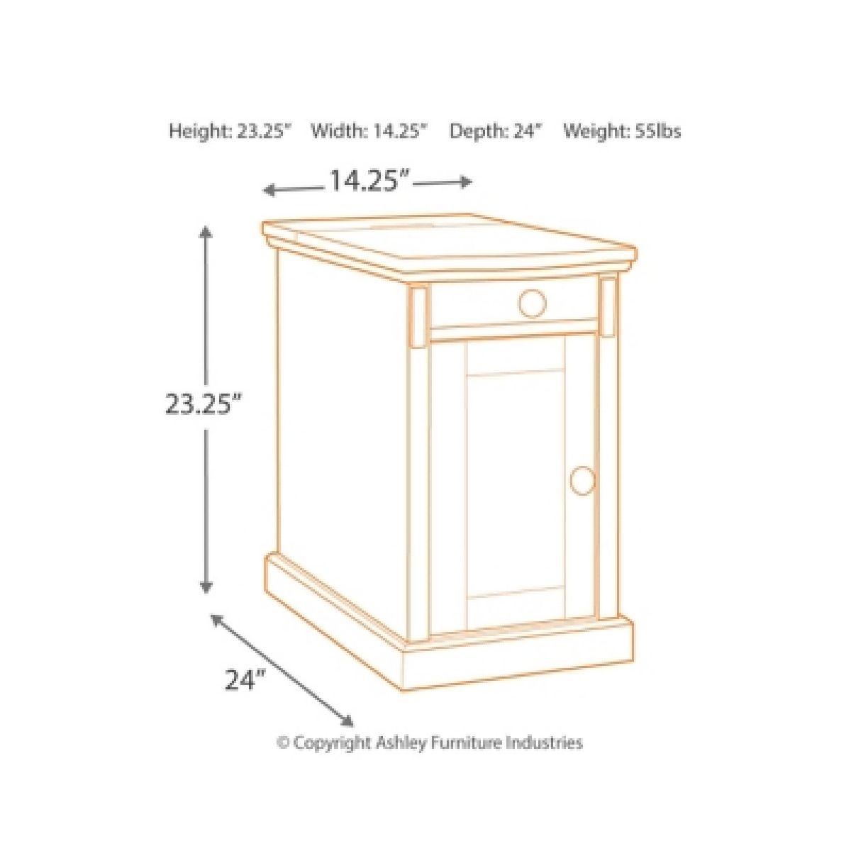 Laflorn Chairside End Table with USB Ports & Outlets - Image 5