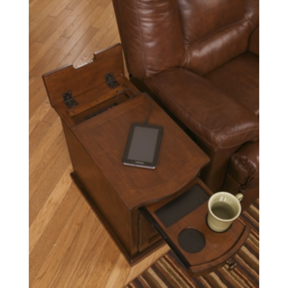 Laflorn Chairside End Table with USB Ports & Outlets - Image 5