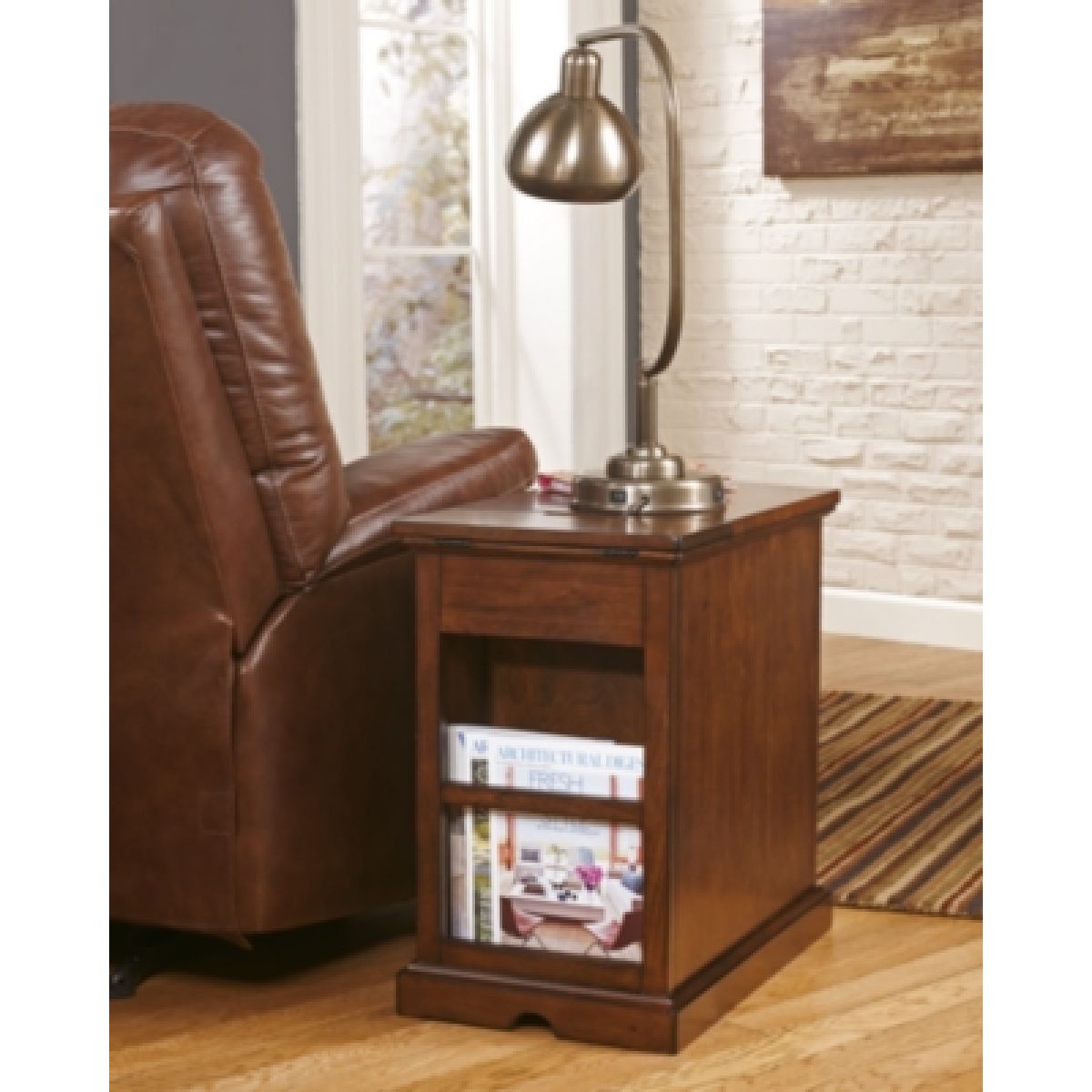 Laflorn Chairside End Table with USB Ports & Outlets - Image 8