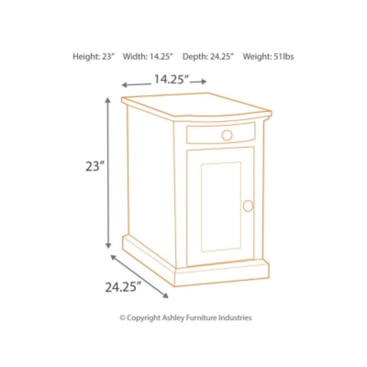 Laflorn Chairside End Table with USB Ports & Outlets - Image 6