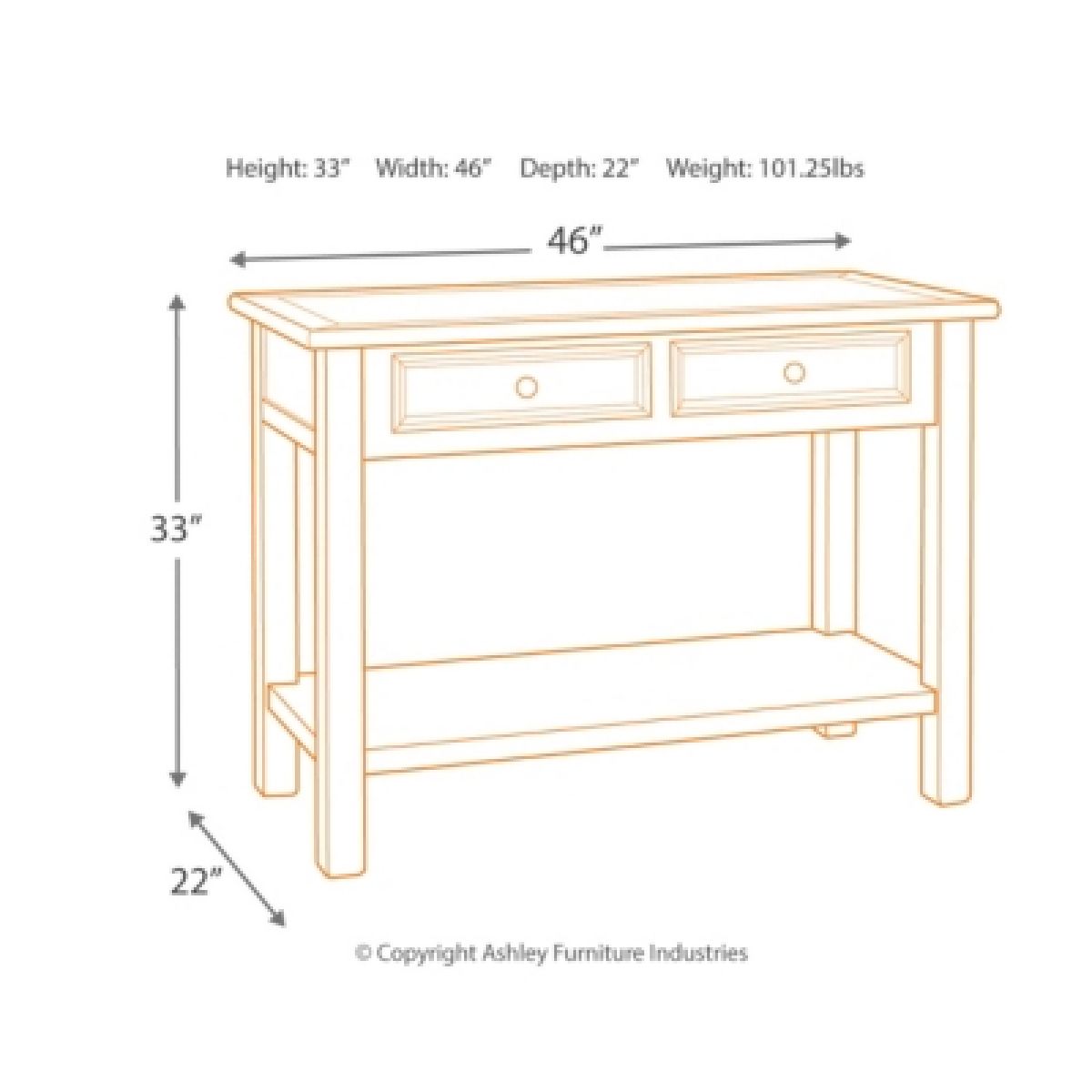 Bolanburg Sofa/Console Table - Image 4