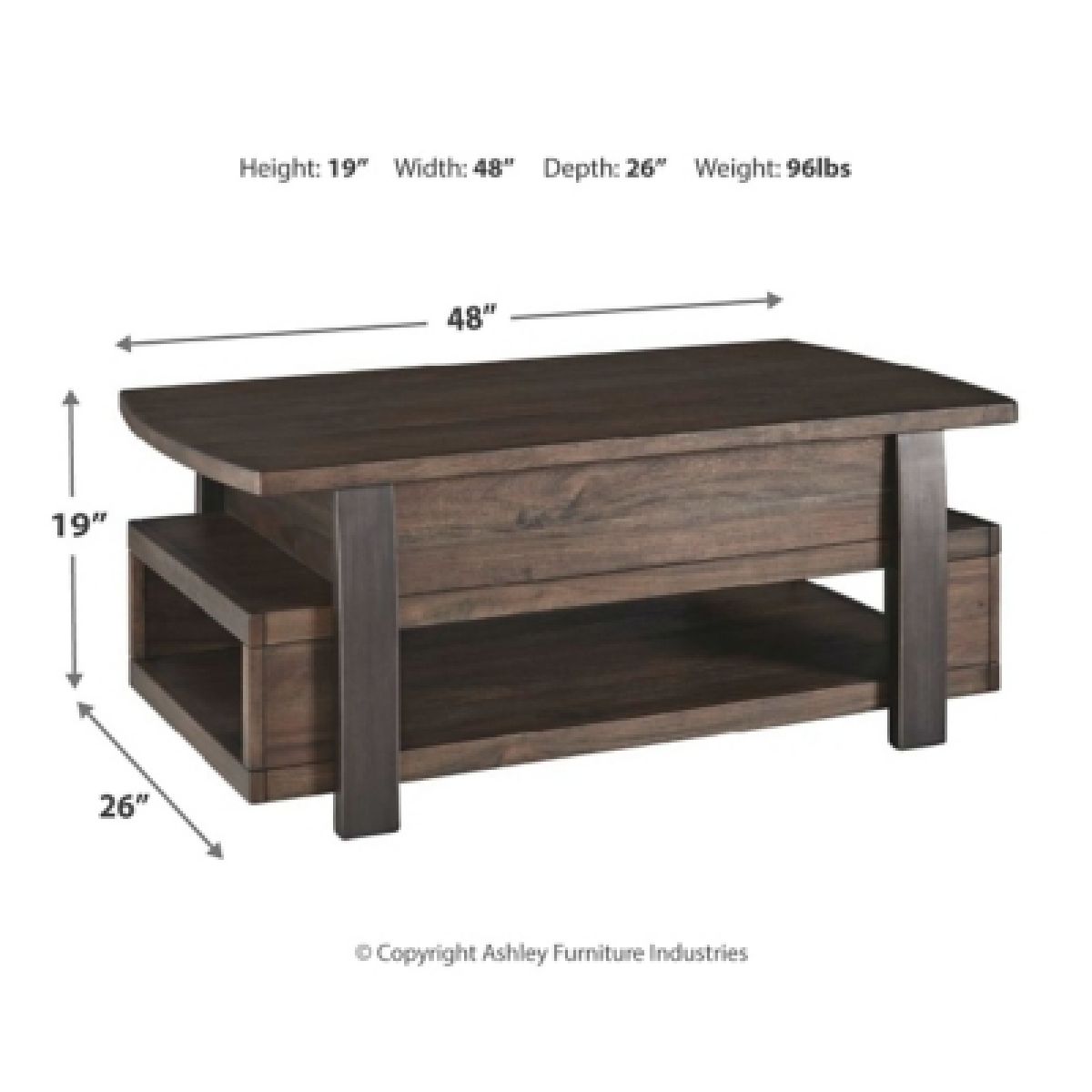 Vailbry Coffee Table with Lift Top - Image 5