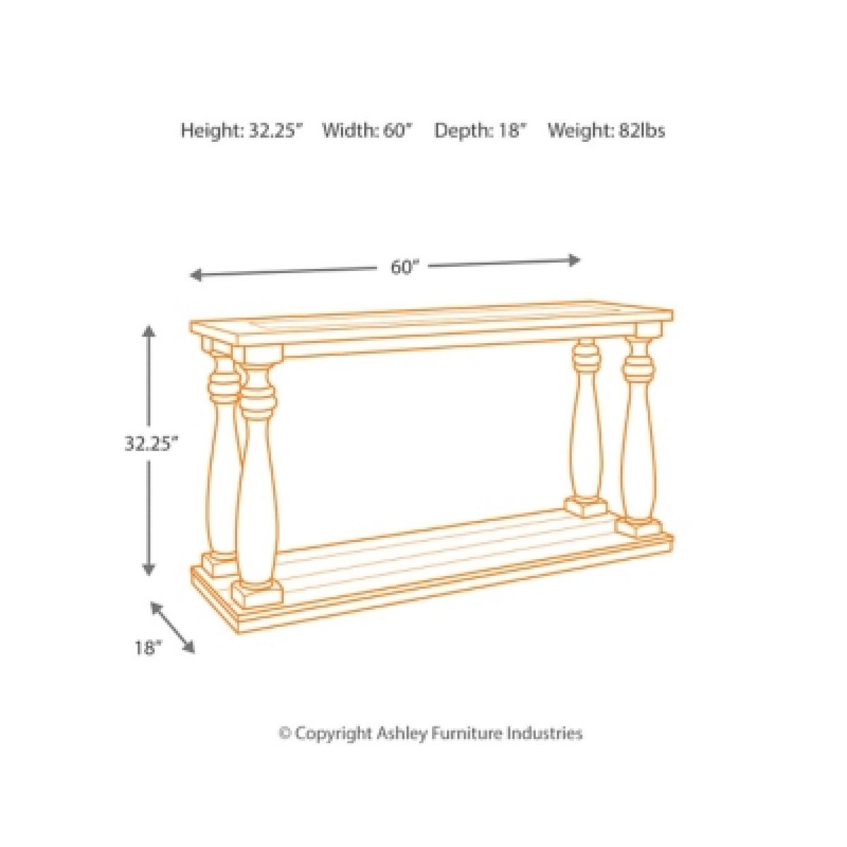 Mallacar Sofa/Console Table - Image 6