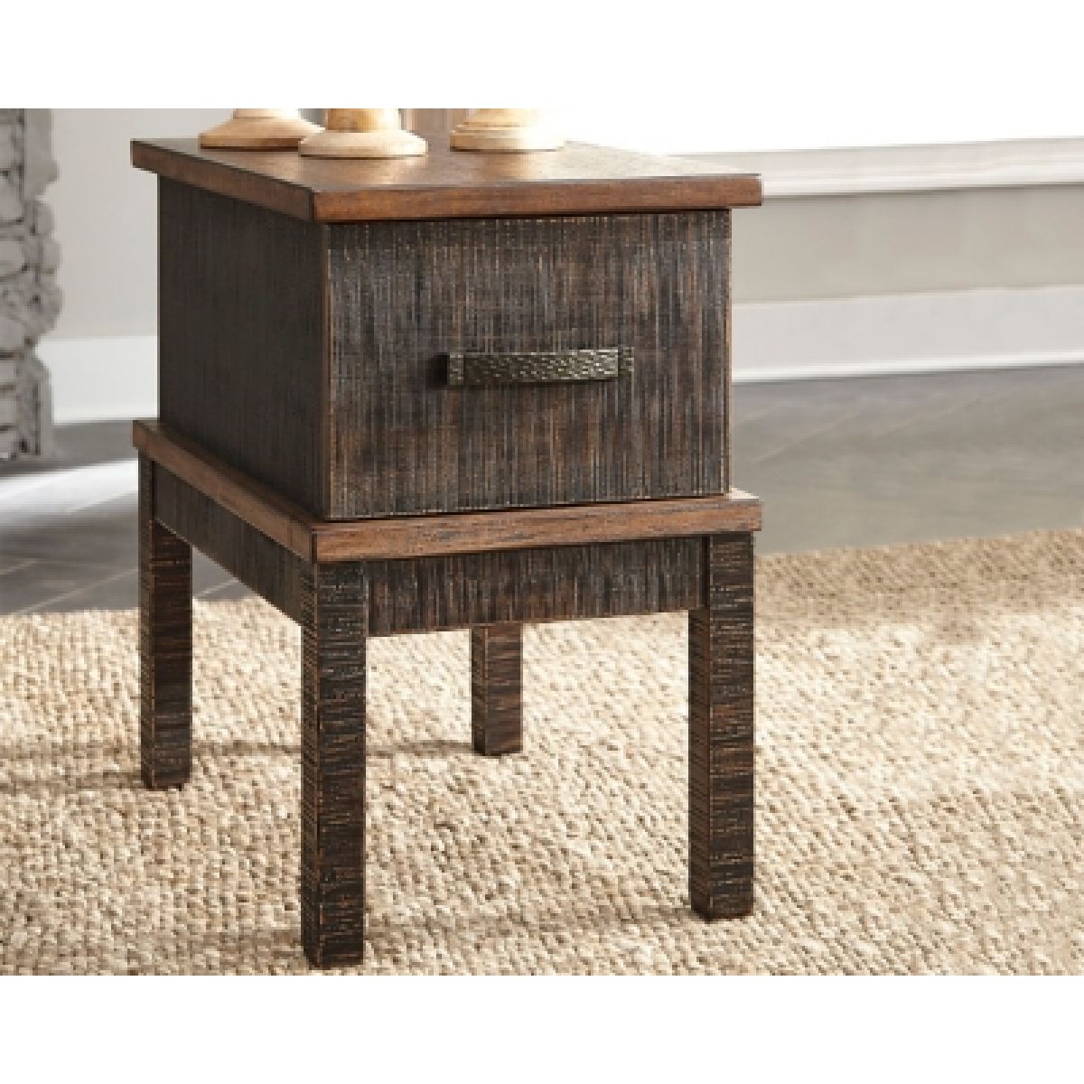 Stanah Chairside End Table with USB Ports & Outlets - Image 3
