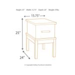 Stanah Chairside End Table with USB Ports & Outlets - Image 6