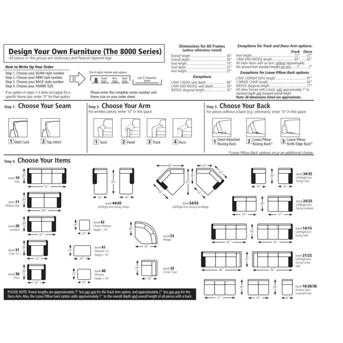 Smith Brothers Build Your Own (8000 Series) Large Corner Sectional Sofa - Image 3