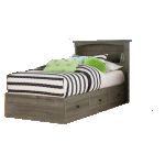 Weathered Gray Twin Captains Bed Storage Platform