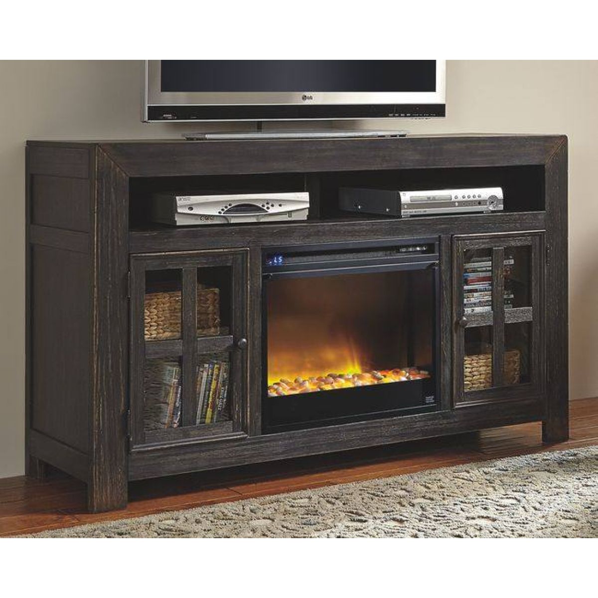 Gavelston 61" TV Stand with Fireplace Option - Image 2