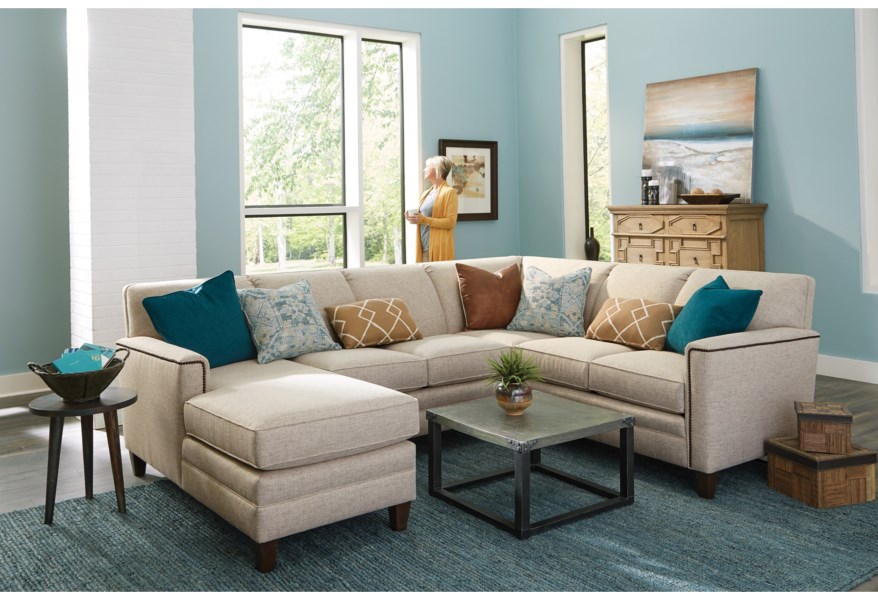3000 Series Customizable 3-Piece Chaise Sectional - Image 3