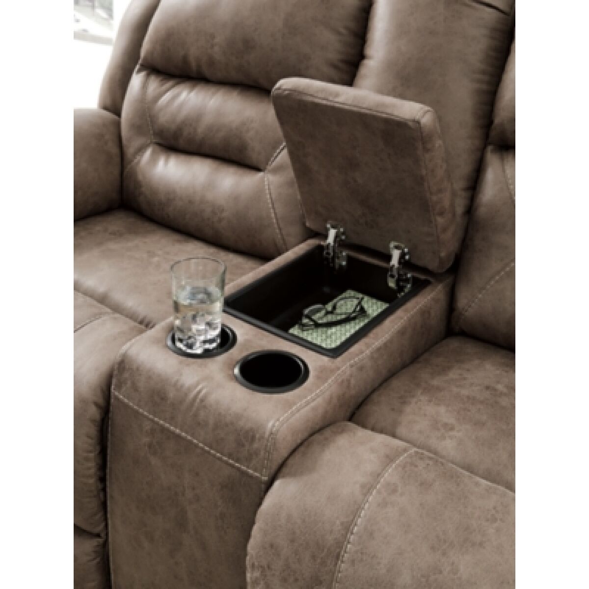 Stoneland Reclining Loveseat with Console - Image 5