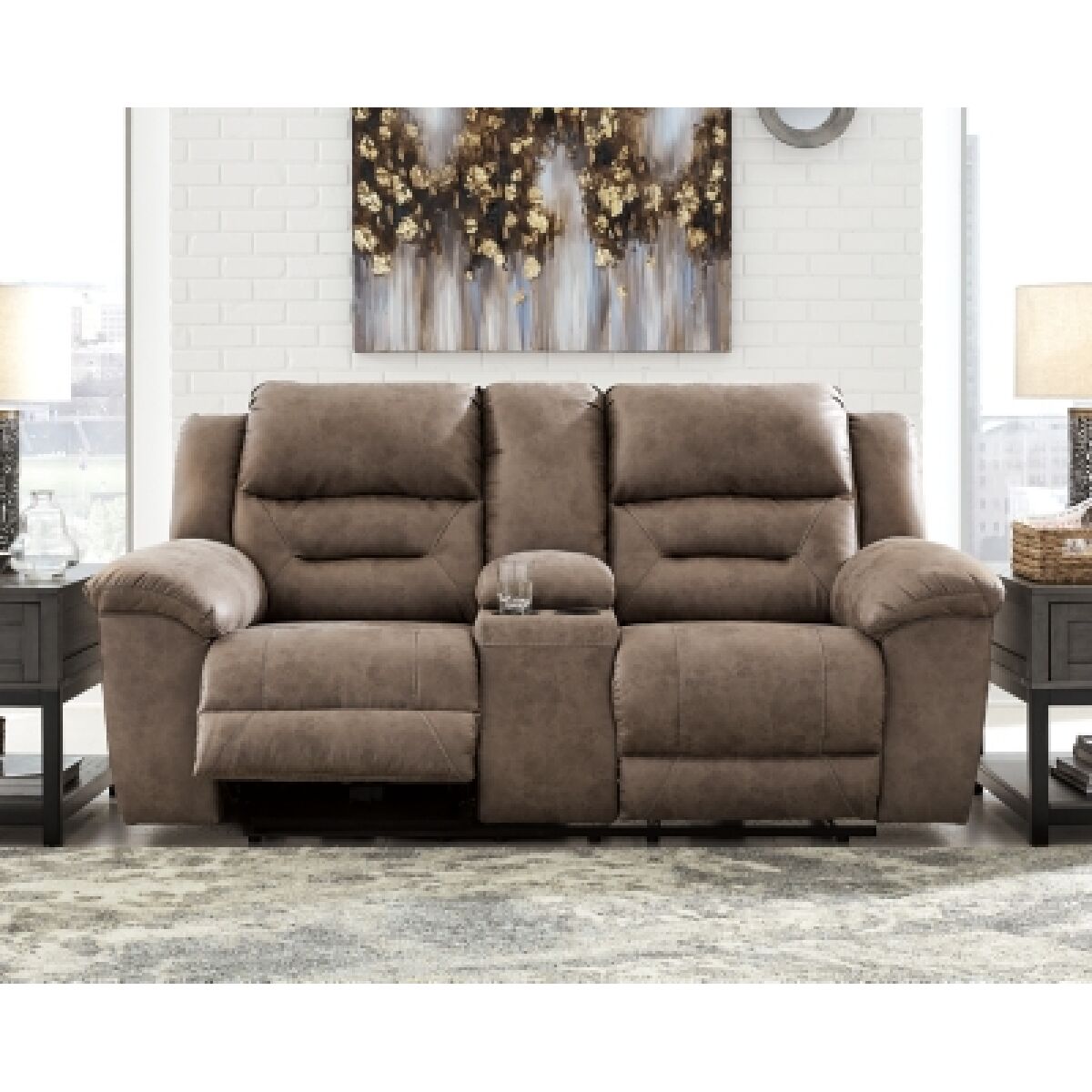 Stoneland Reclining Loveseat with Console - Image 4