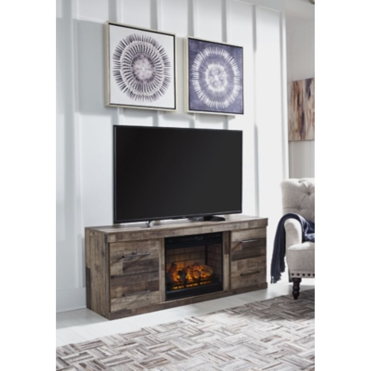 Derekson TV Stand with Electric Fireplace - Image 2