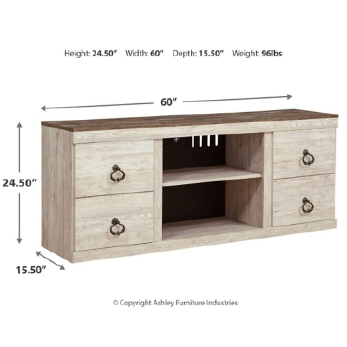 Willowton 60" TV Stand - Image 9