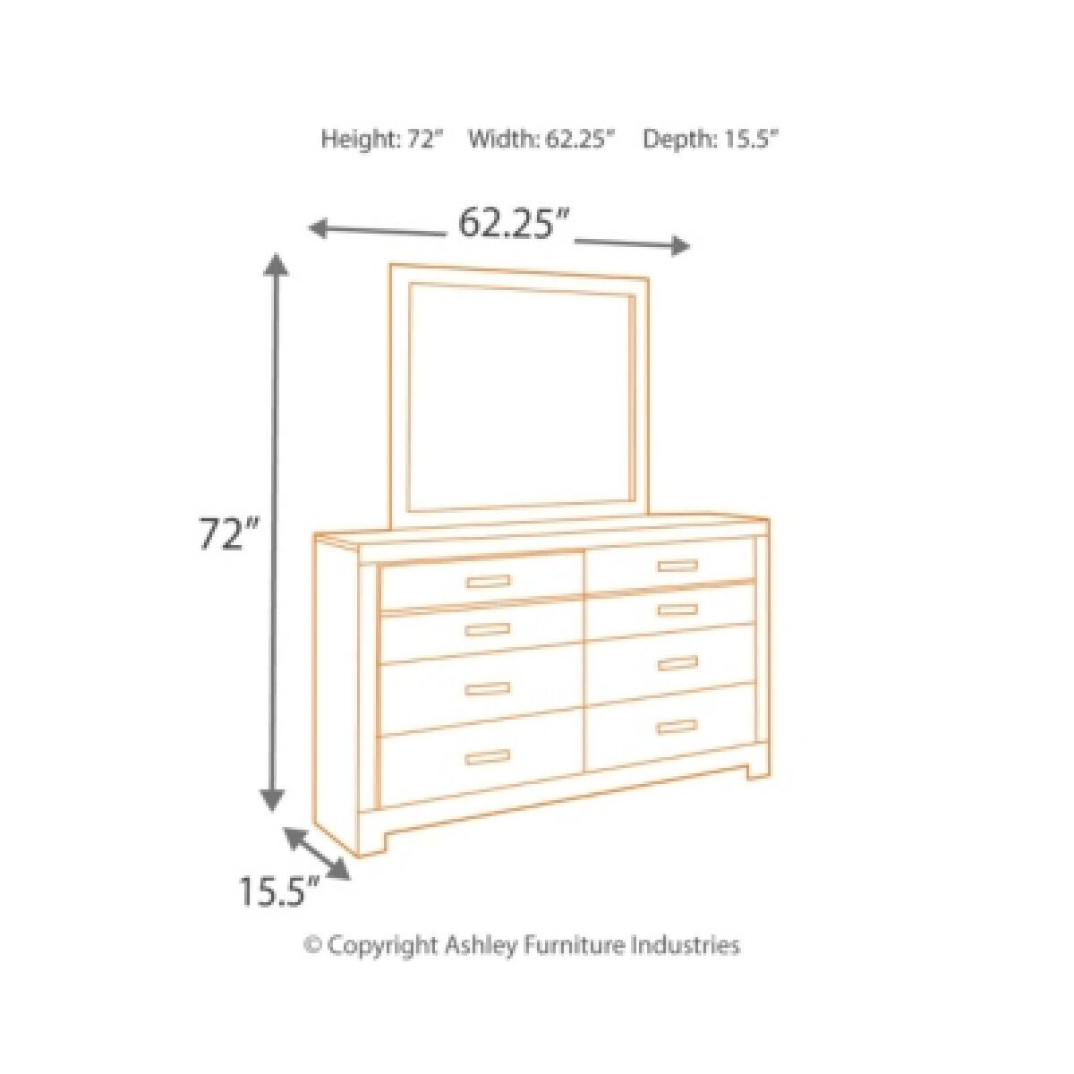 Culverbach Queen Bed with Mirrored Dresser and 2 Nightstand - Image 6